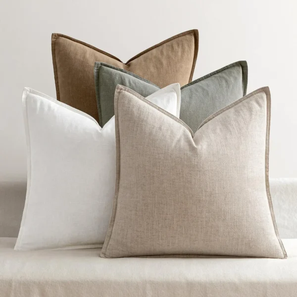 Neutral Linen Pillow Covers 24x24