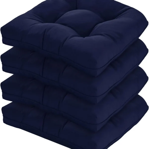 Set of 4 Navy Outdoor Chair Cushions, 19x19