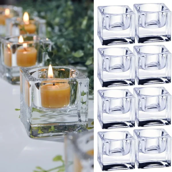 Glass Tealight Holder Set of 8
